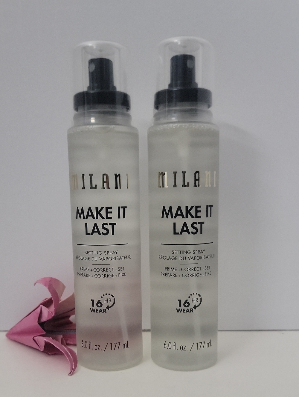 2 Pk MILANI MAKE IT LAST SETTING SPRAY PRIME + CORRECT + SET 16 HR WEAR 6 FL OZ